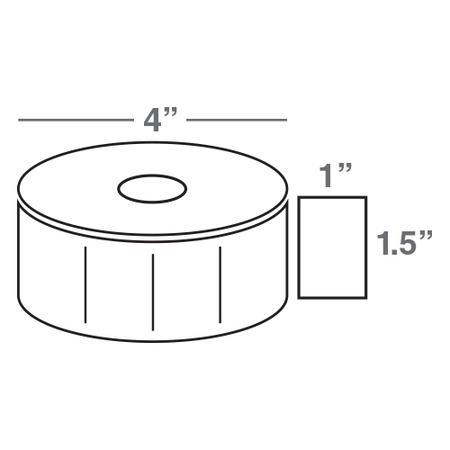 WASP TECHNOLOGIES Wasp W300 Direct Thermal Labels 1.5In. X 1In. Quad Pack 633808431082